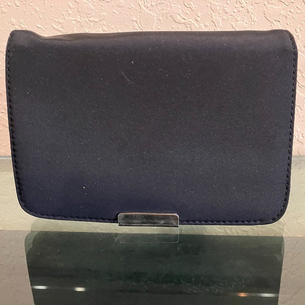 Black Nylon Shoulder bag with silver accents